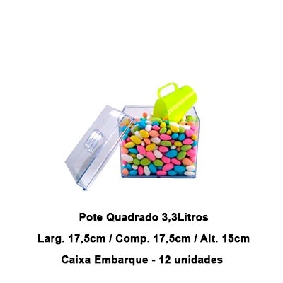 POTE CRISTAL QUADRADO - 3,3LT