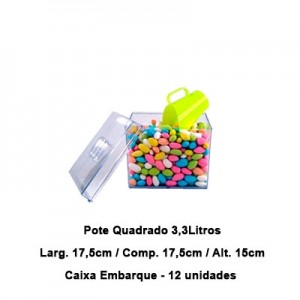 POTE CRISTAL QUADRADO - 3,3LT