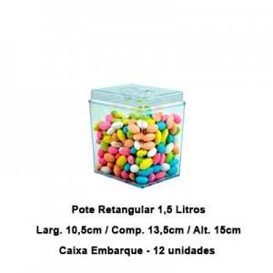 POTE CRISTAL RETANGULAR - 1,5LT